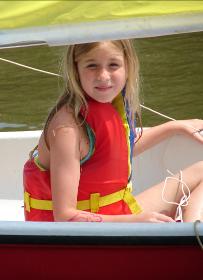 young girl sailing fun